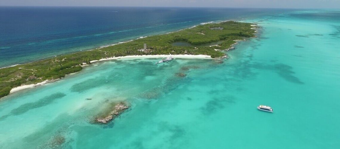 vista aerea praia Isla Contoy